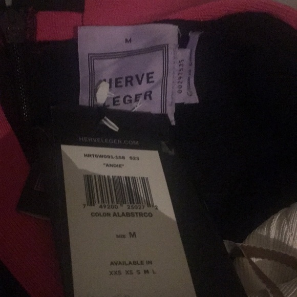 (M) HERVE LEGER. Bodycon midi dress NWT style “Andie” - Picture 7 of 13